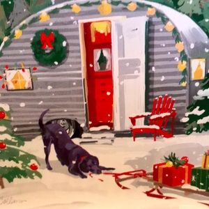 NWT Rae Dunn Magenta Holiday Ceramic Dish